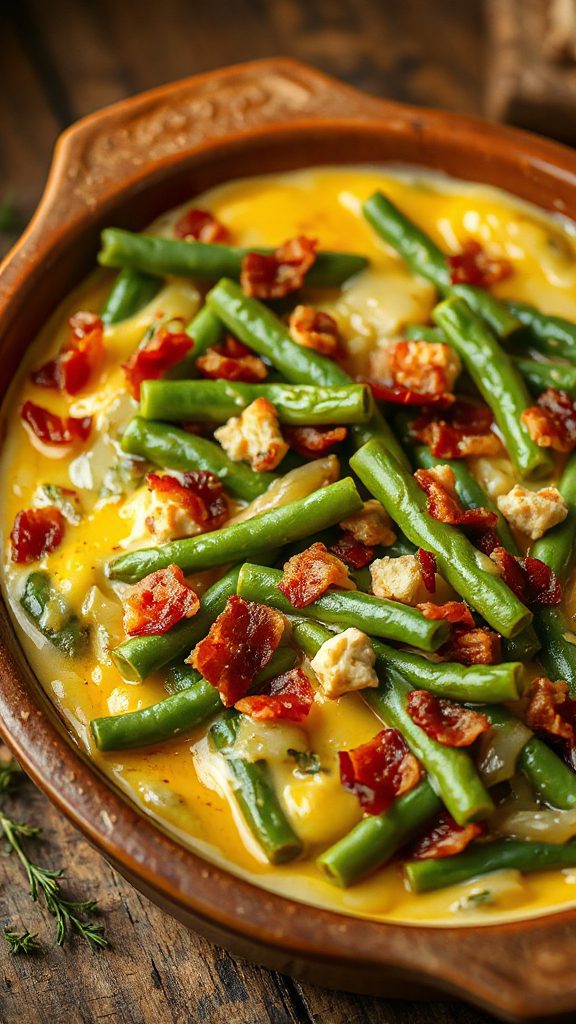 cheesy bacon green beans casserole