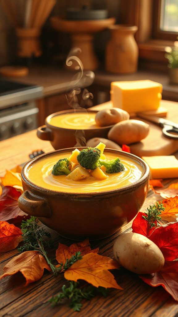 cheesy broccoli potato soup