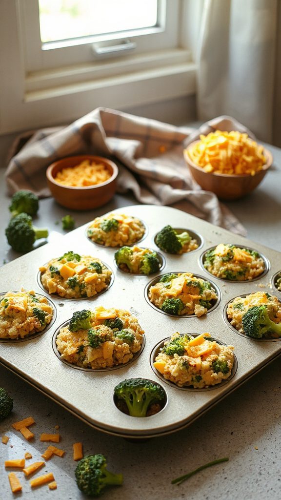 cheesy broccoli rice muffins cheesy broccoli rice muffins