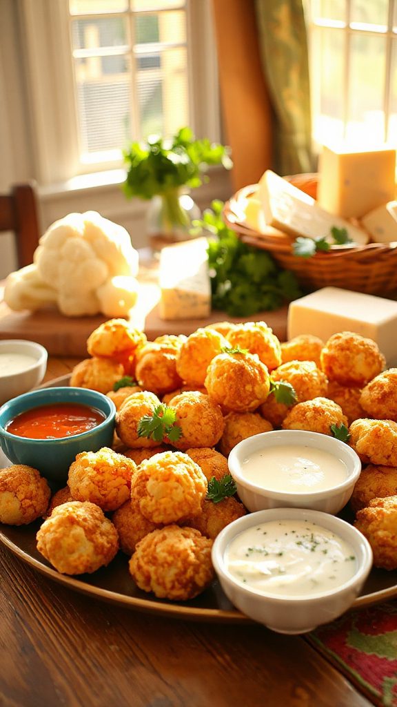 cheesy cauliflower snack bites