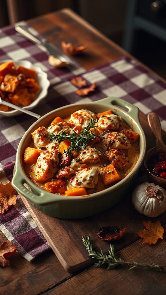 cheesy chicken butternut squash bake