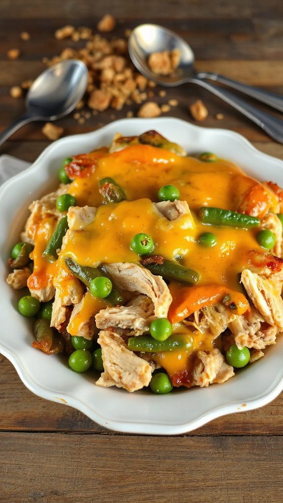 cheesy chicken green bean bake