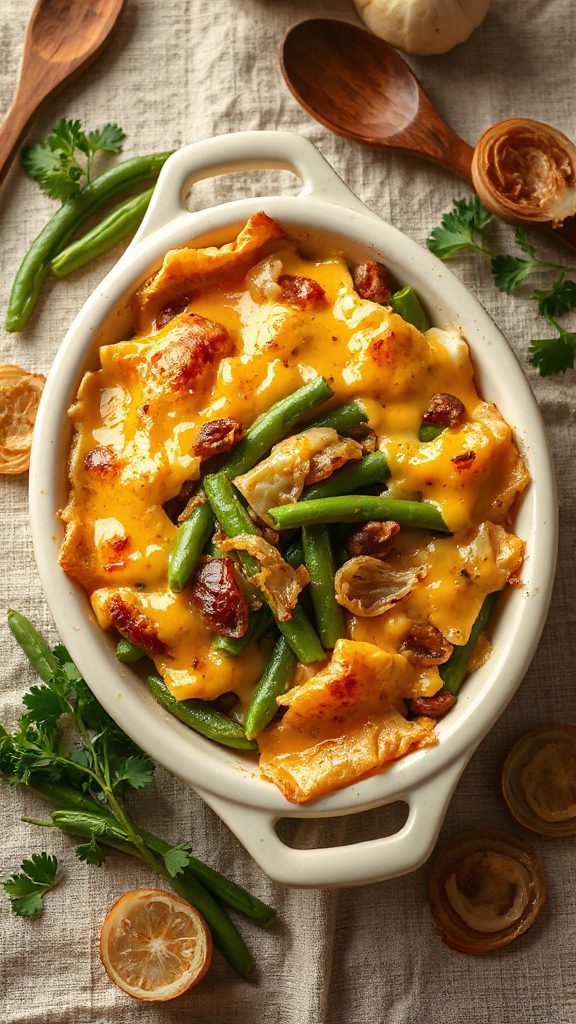 cheesy chicken green bean casserole