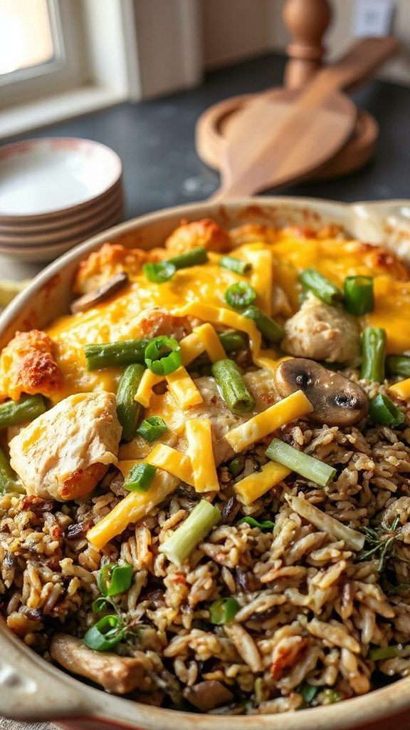 cheesy chicken rice casserole