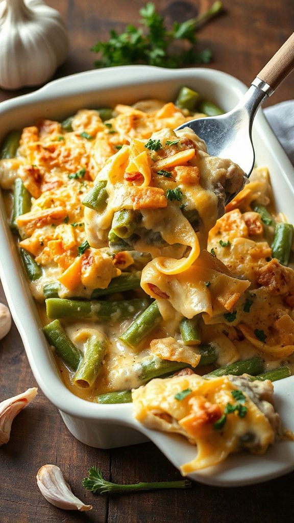 cheesy garlic green bean casserole cheesy garlic green bean casserole