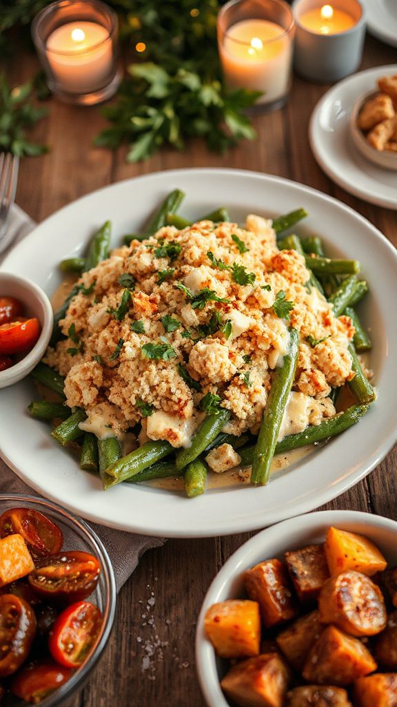cheesy garlic green bean casserole