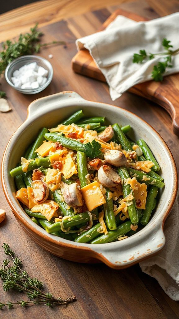 cheesy garlic green bean casserole cheesy garlic green bean casserole