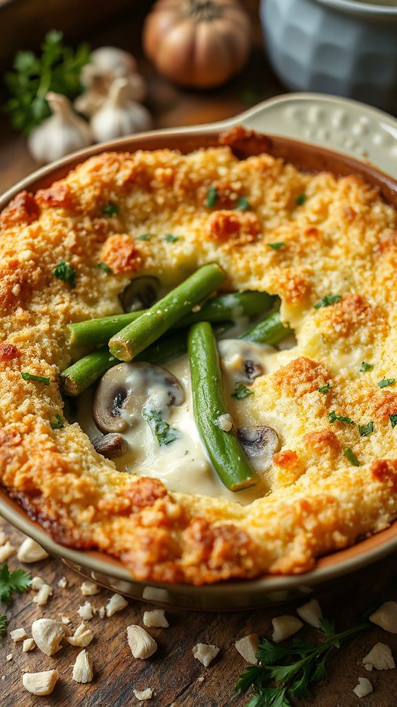 cheesy garlic green bean casserole cheesy garlic green bean casserole