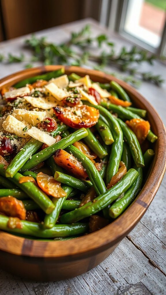 cheesy garlic green bean casserole