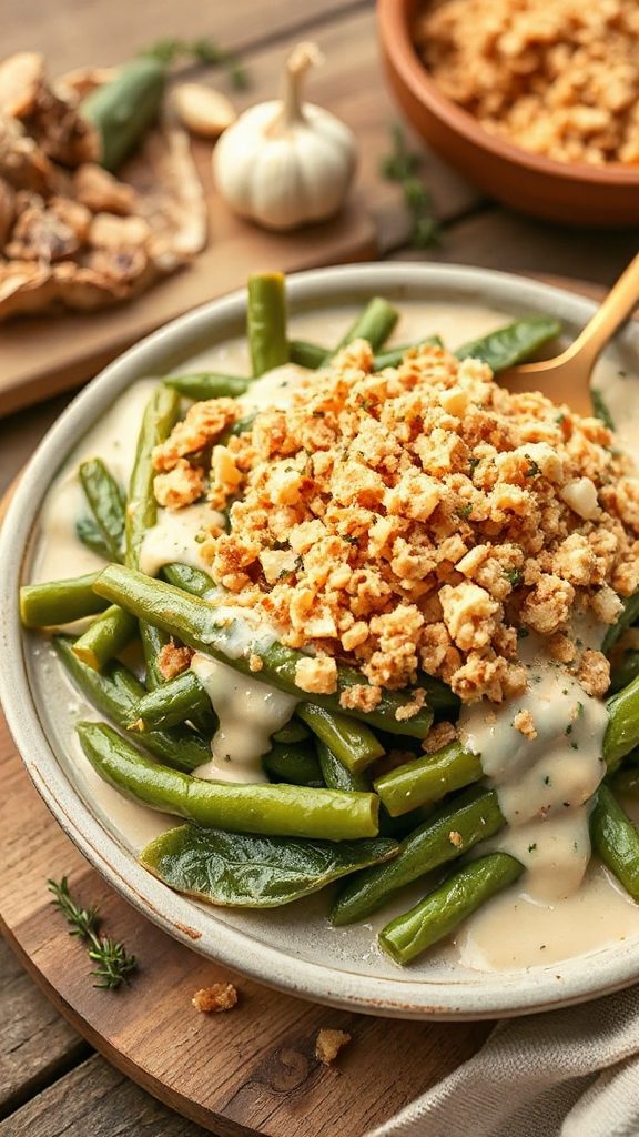 cheesy garlic green bean casserole