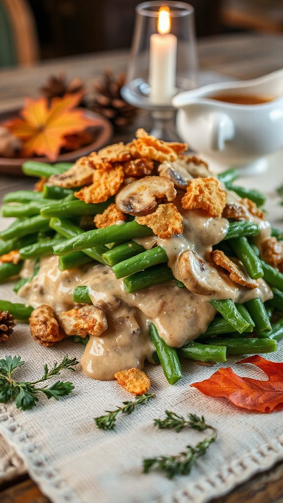 cheesy garlic green bean casserole