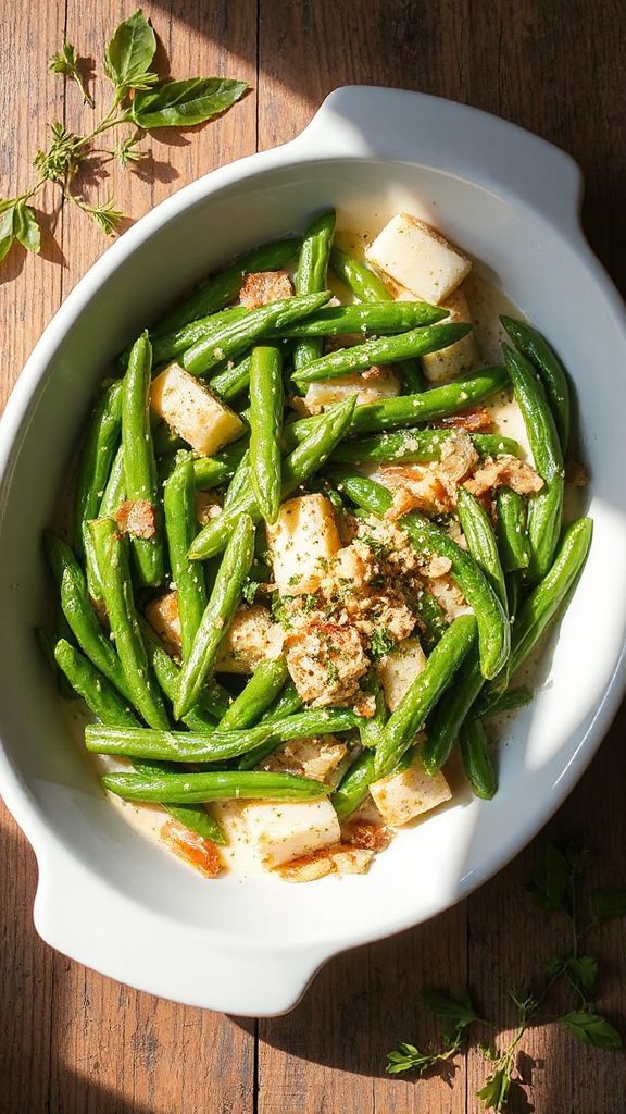 cheesy garlic green bean gratin cheesy garlic green bean gratin