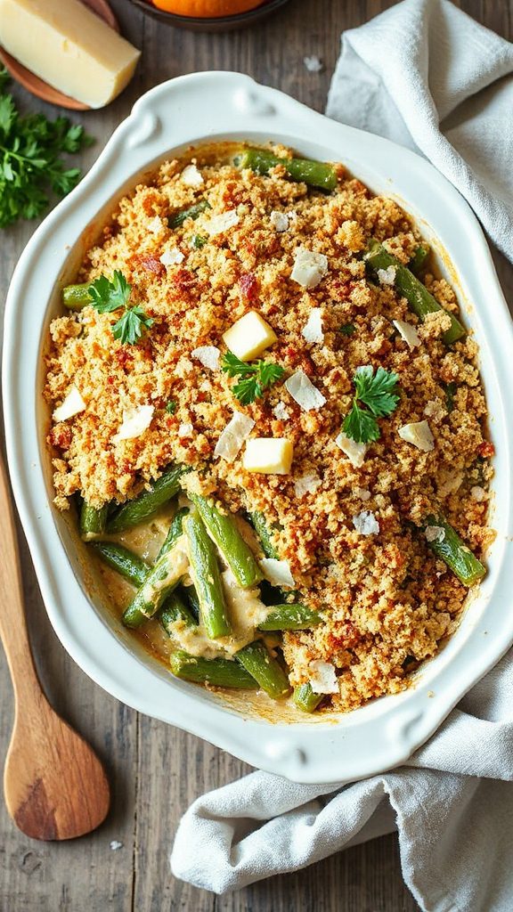 cheesy garlic green beans