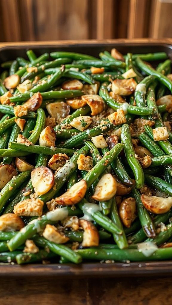 cheesy garlic green beans