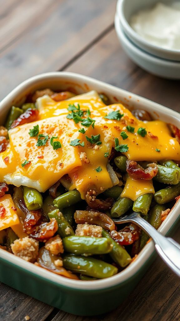 cheesy green bean casserole cheesy green bean casserole