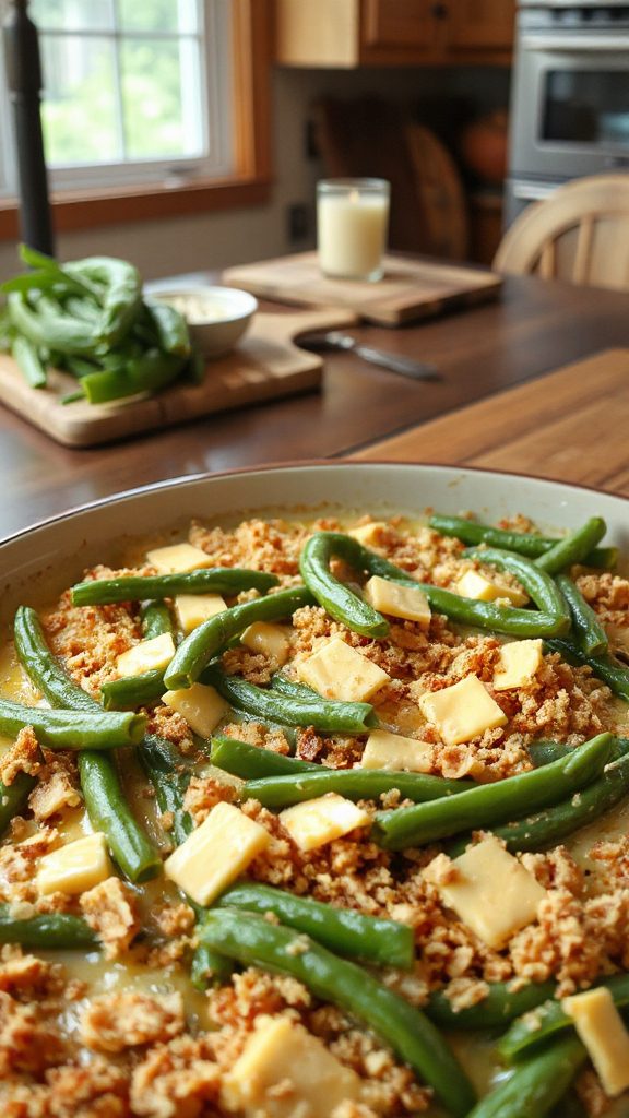 cheesy green bean casserole cheesy green bean casserole