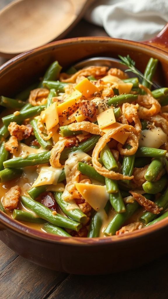 cheesy green bean delight