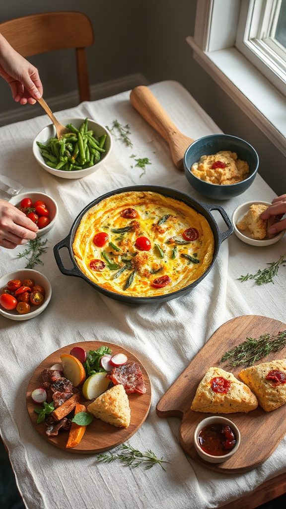 cheesy green bean frittata