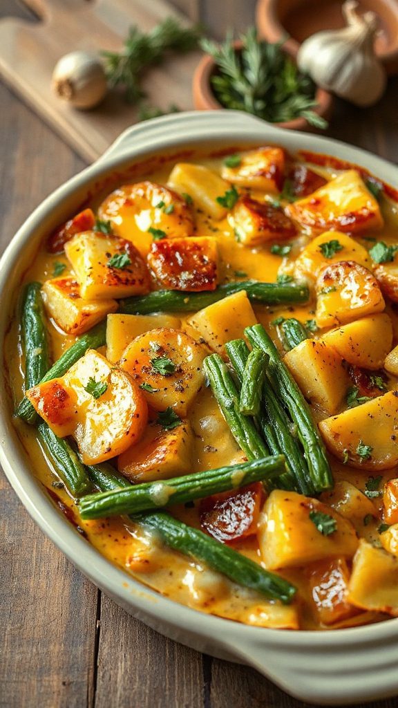 cheesy green bean gratin cheesy green bean gratin