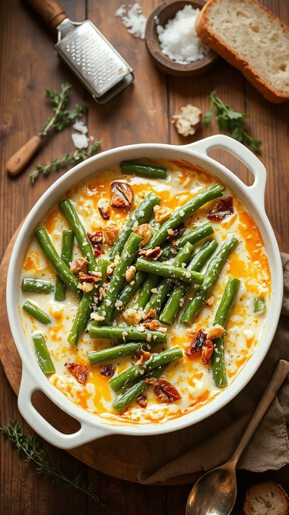 cheesy green bean gratin