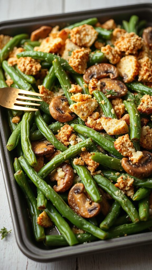 cheesy herb green bean casserole