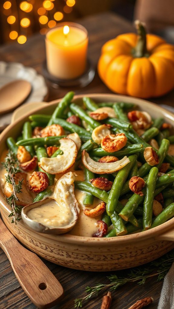 cheesy herb green bean gratin