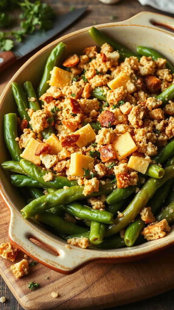 cheesy herb green beans cheesy herb green beans