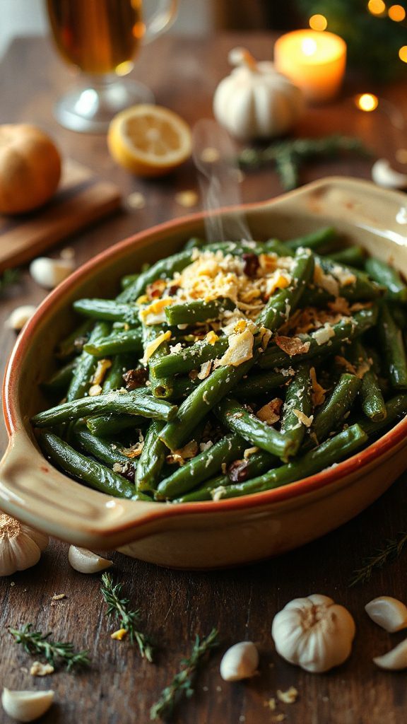 cheesy holiday green beans