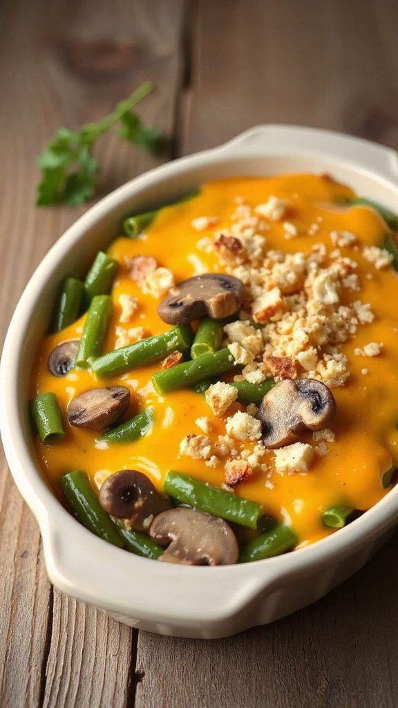 cheesy mushroom green bean casserole