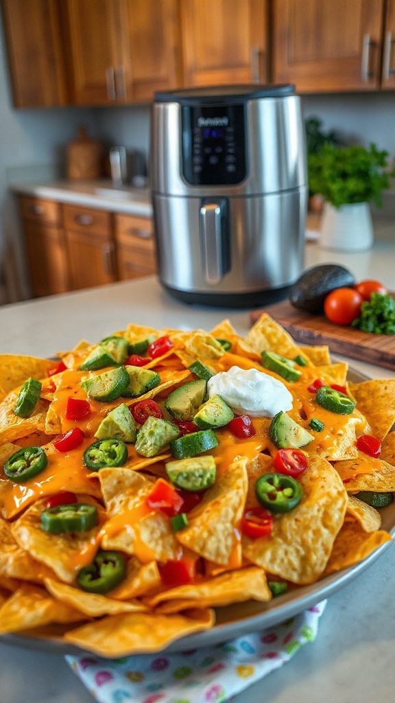 cheesy nachos air fryer delight