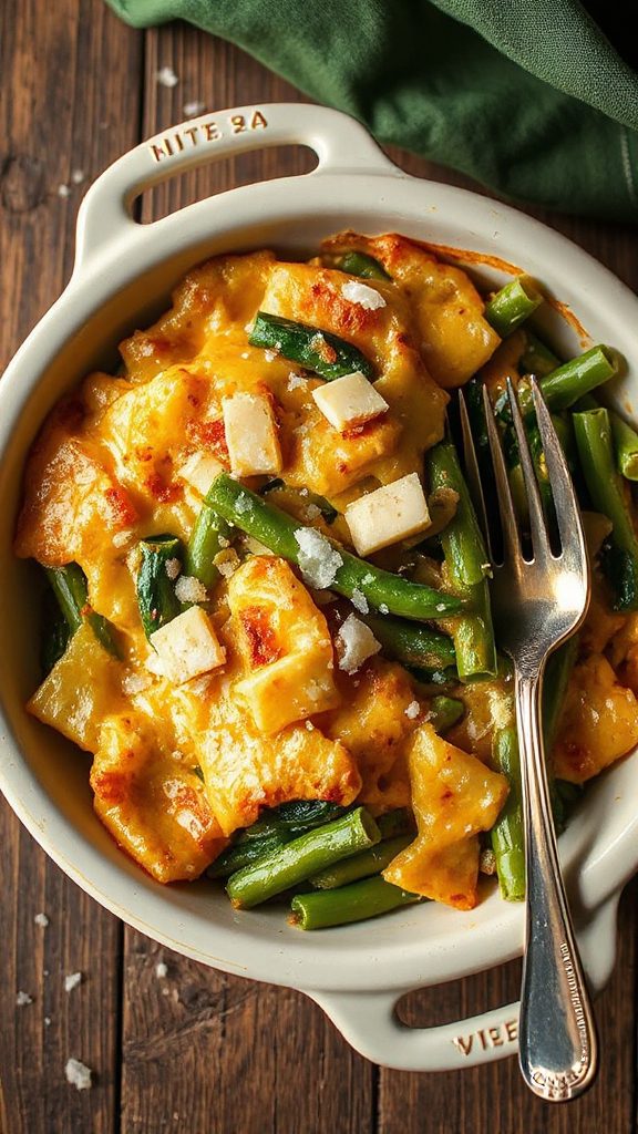 cheesy spinach green bean bake