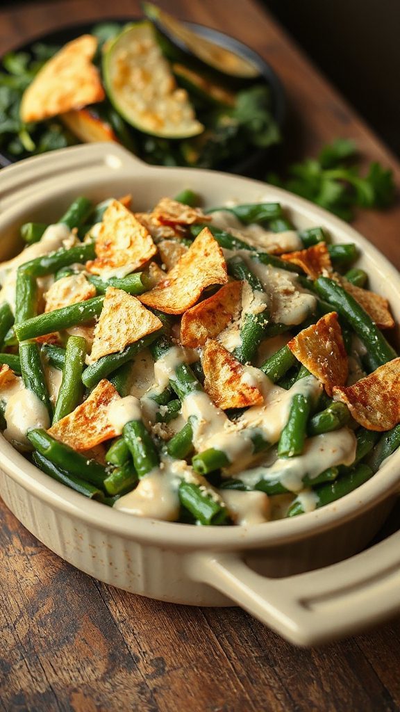 cheesy spinach green bean casserole