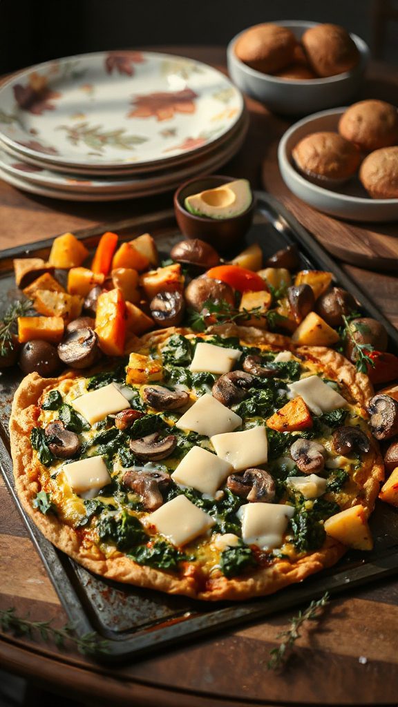 cheesy spinach mushroom frittata