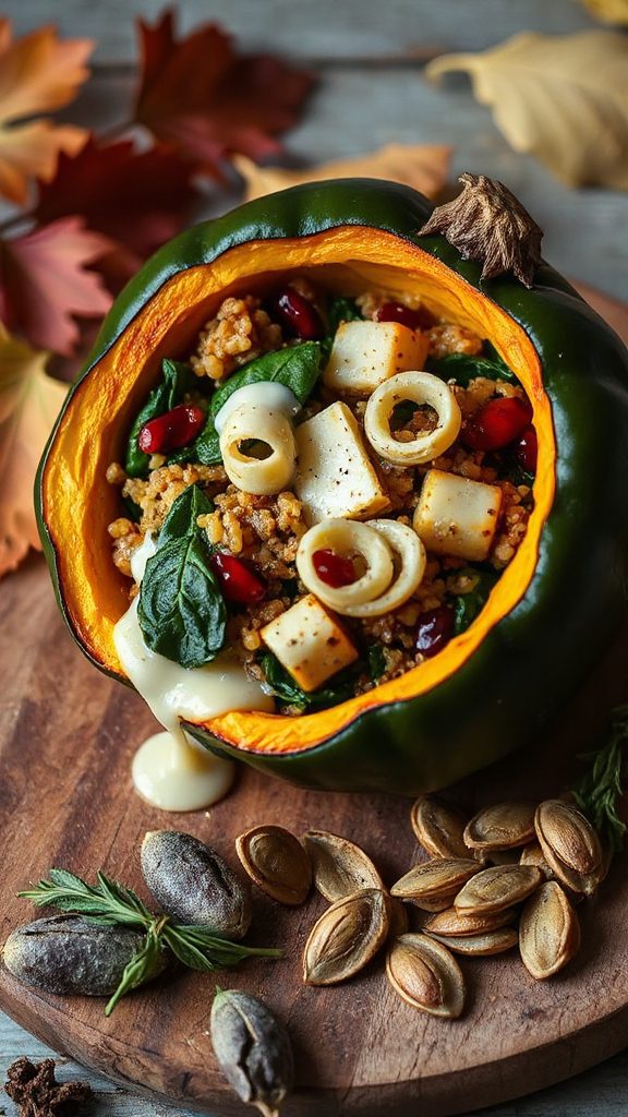 cheesy stuffed acorn squash