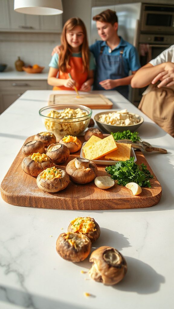 cheesy stuffed mushroom appetizer