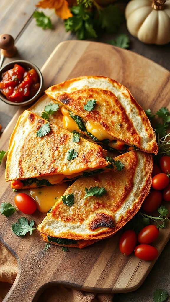 cheesy sweet potato quesadillas