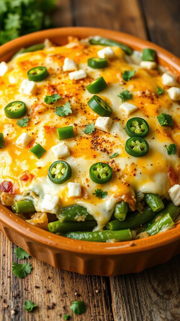 cheesy tex mex green bean casserole