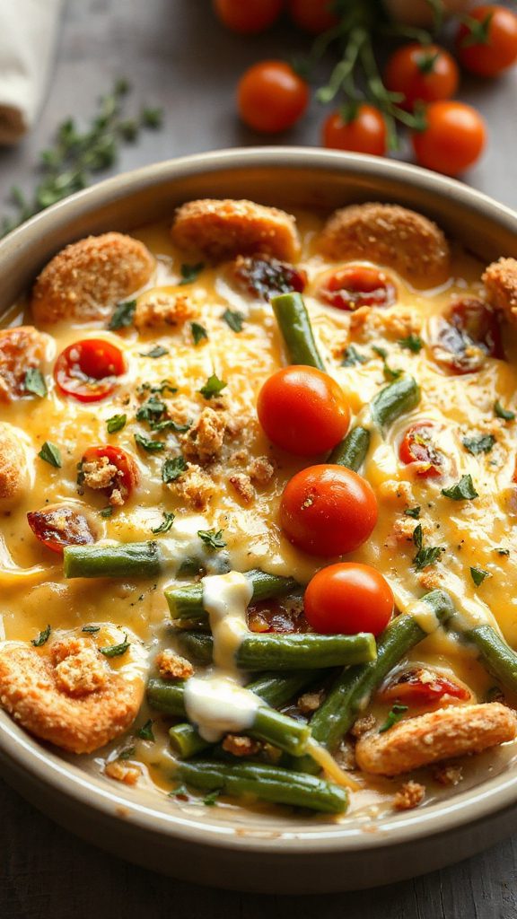 cheesy tomato green bean casserole cheesy tomato green bean casserole