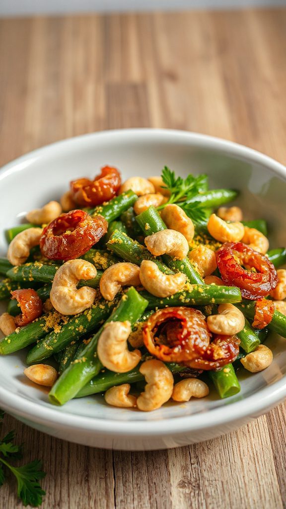 cheesy vegan green beans cheesy vegan green beans