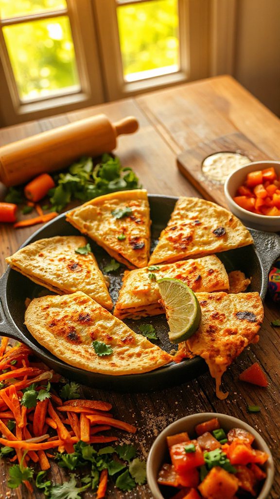cheesy veggie quesadillas recipe