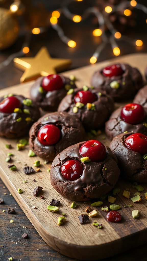 cherry chocolate pistachio cookies