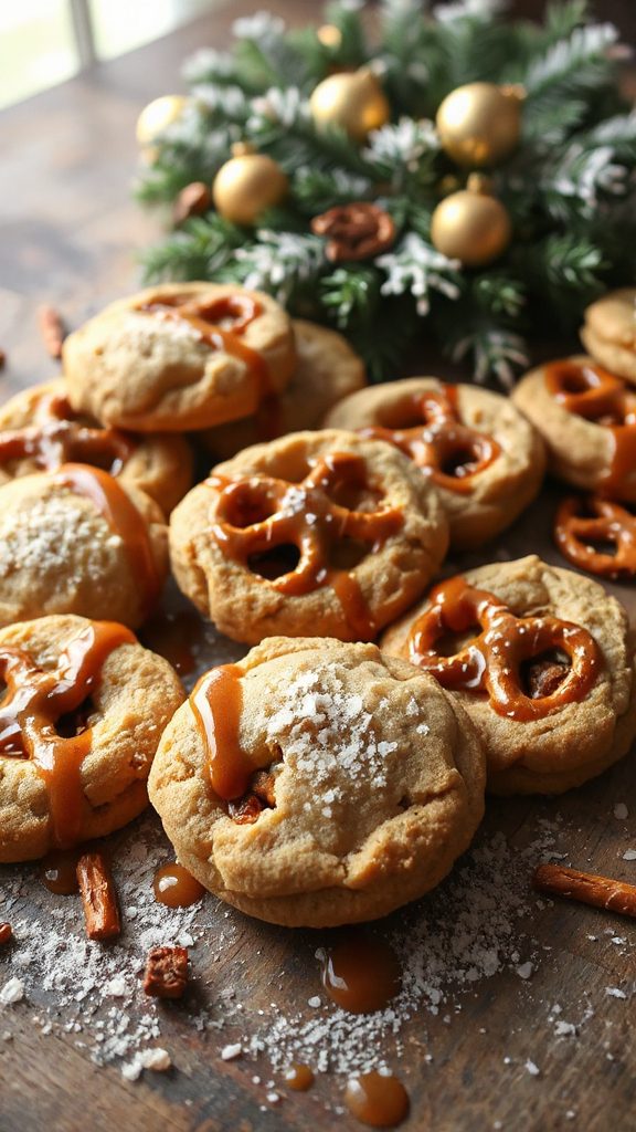 chewy caramel pretzel cookies