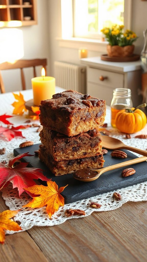 chewy maple pecan blondies
