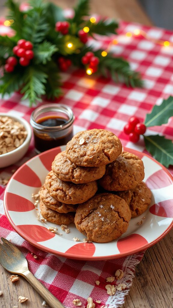 chewy molasses oat cookies