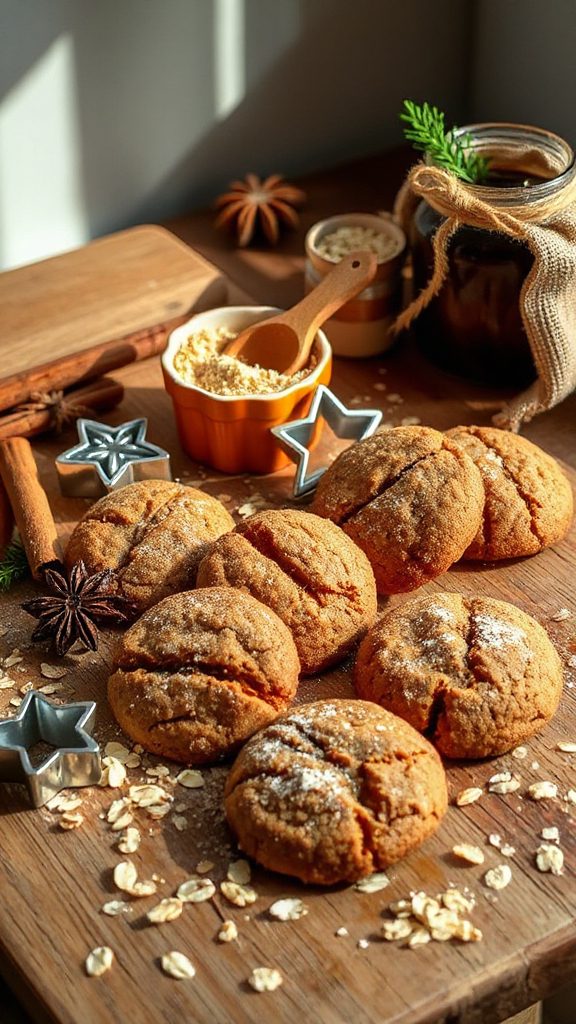 chewy molasses oat cookies