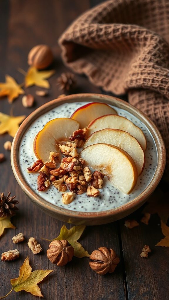 chia pudding with pears