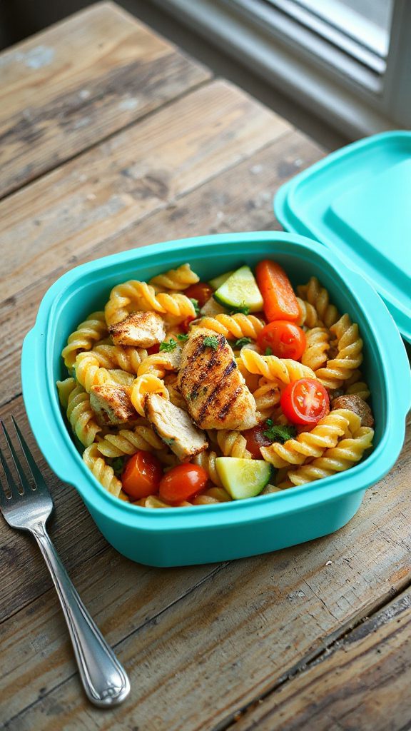 chicken and veggie pasta salad