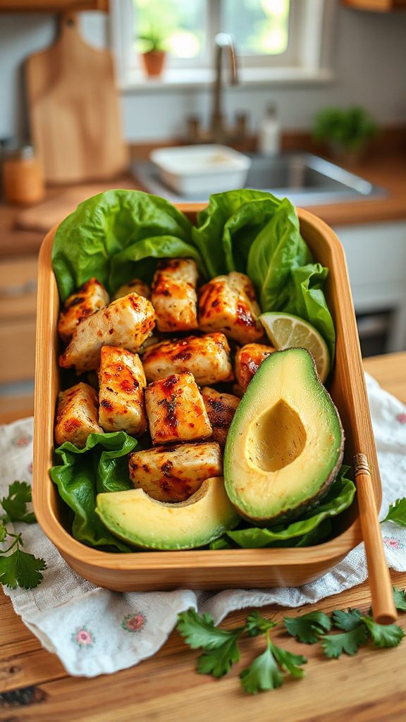 chicken avocado lettuce wraps
