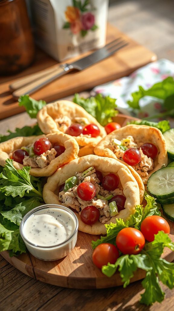 chicken salad mini pitas