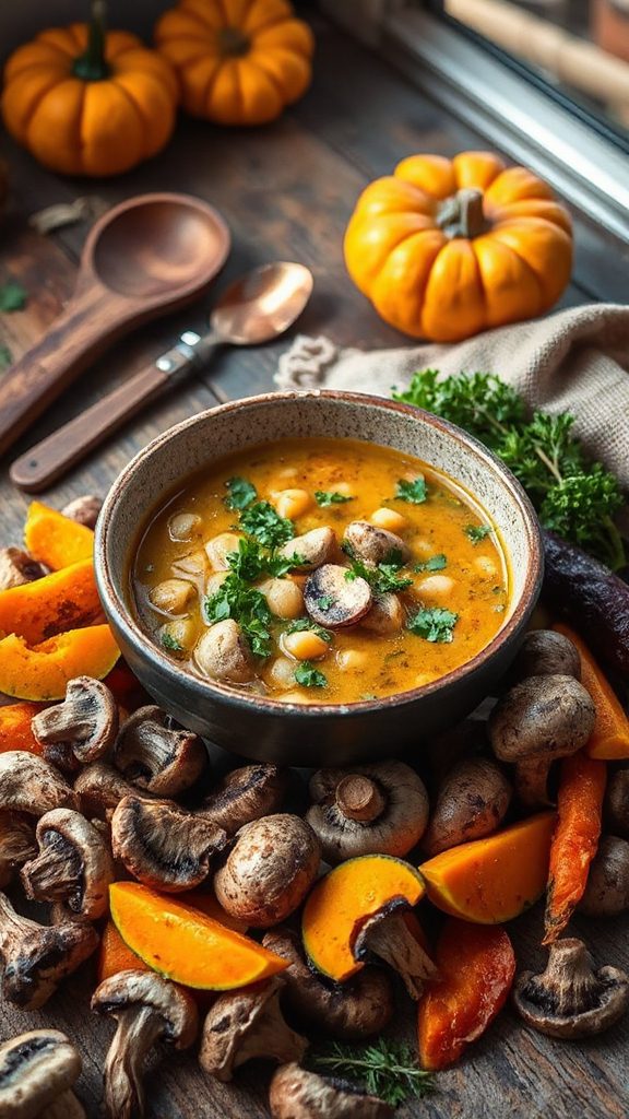 chickpea mushroom soup recipe